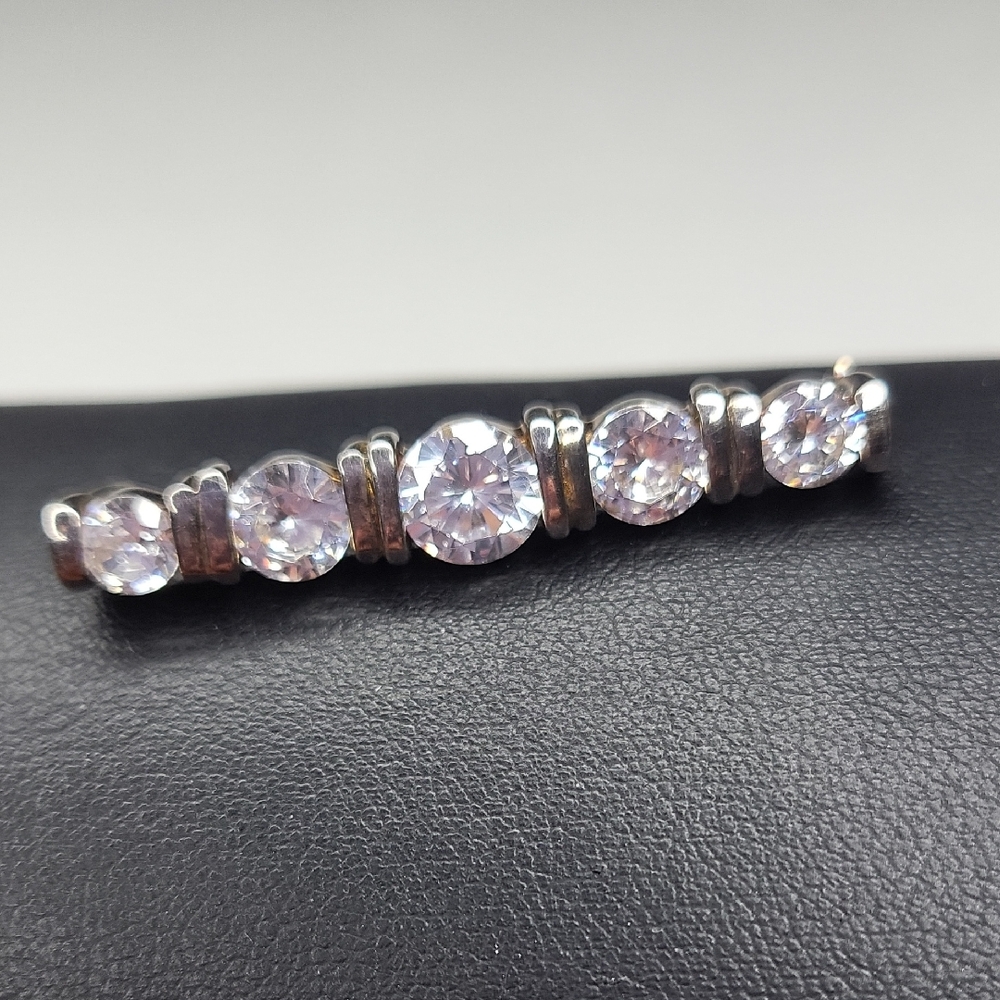 Vintage Silver Crystal Brooch